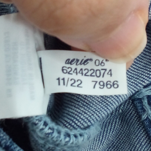 aerie 2022 Cotton Blend Elastic Waist Blue Denim Bootcut Jeans S - Picture 3 of 10